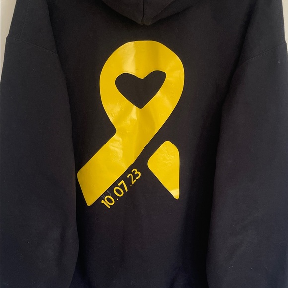 NWOT: BRING THEM HOME NOW Black Hoodie with Yellow Print NEW - Picture 11 of 16